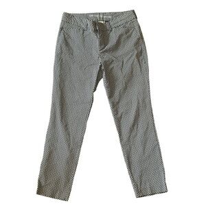 GAP Slim City Khakis Pants • Size 2 • Black White Geometric • Stretch Work Pants